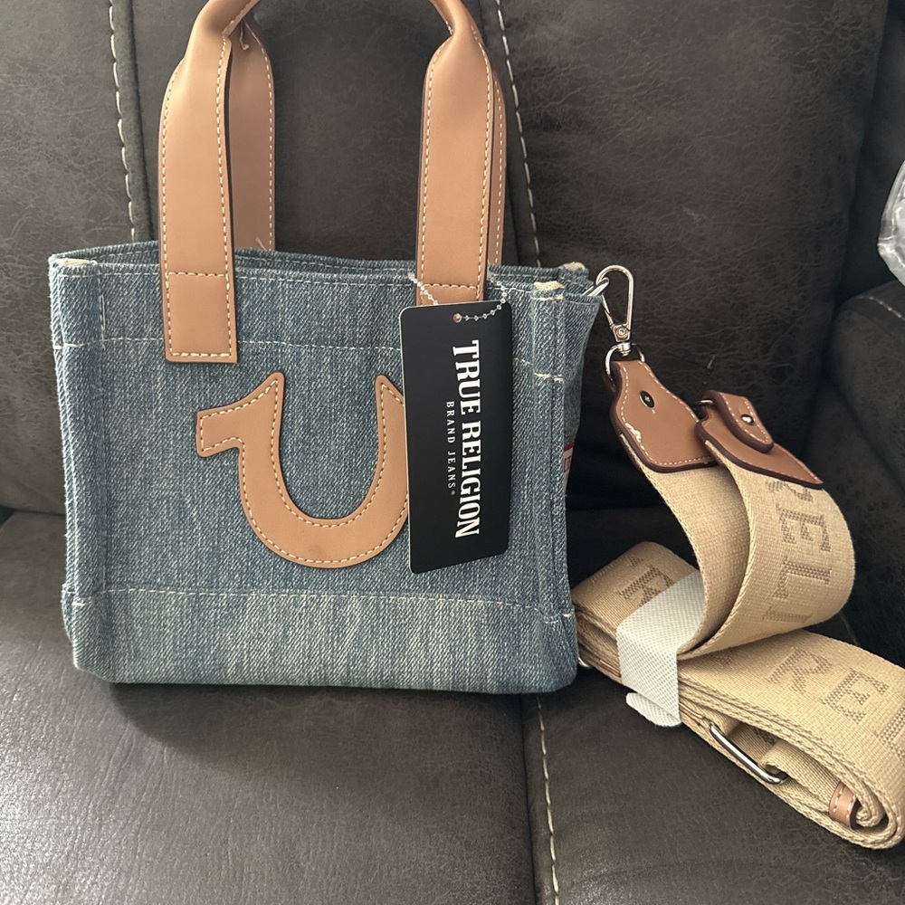 True Religion Denim and Tan Women's Bag